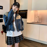 拼接水洗牛仔外套港风257-58297-P145K198，女装短外套，浙宝257