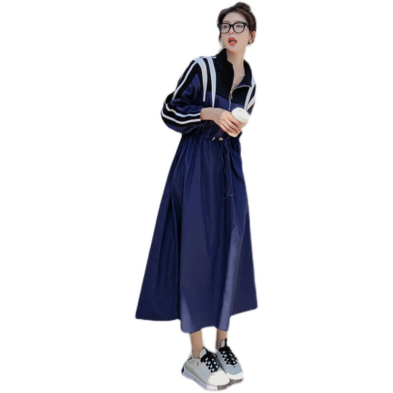 【22秋季已出货！】！拼接撞色收腰运动风连衣裙P125K178,女装连衣裙,浙宝257