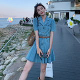 已出货！牛仔连衣裙送腰带257-58280-P135K188，女装连衣裙，浙宝257