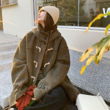 现货！牛角扣内里毛绒羊毛呢大衣257-58371-P275K368，女装毛呢外套，浙宝257