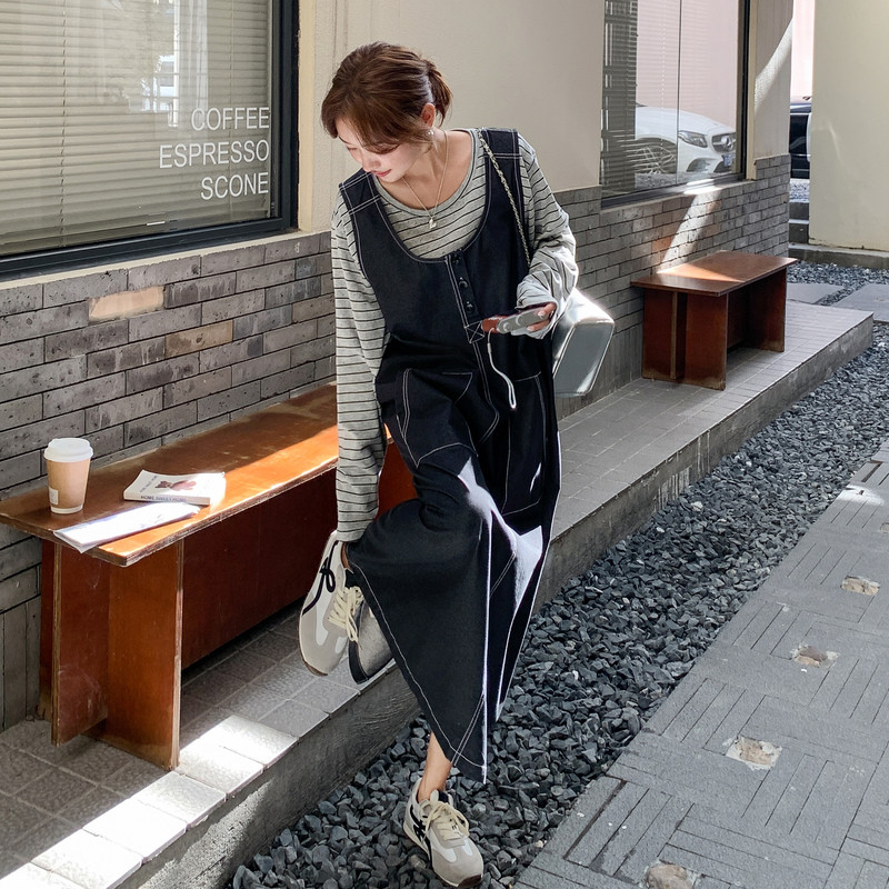 松弛感减龄T恤设计感套装女2025秋季新款显瘦明线背心裙淡人套装,女装套装/套裙,浙宝257