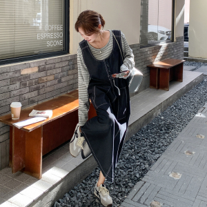 松弛感减龄T恤设计感套装女2025秋季新款显瘦明线背心裙淡人套装图片