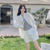 欧货时尚防晒刺绣衬衫吊带三件套2025夏季新款小众设计感洋气套装，女装套装/套裙，浙宝257