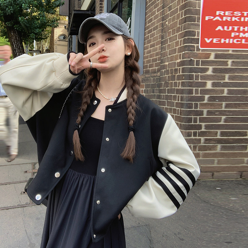 26春新款现货！袖子撞色棒球服257-58275-P135K218，女装短外套，浙宝257