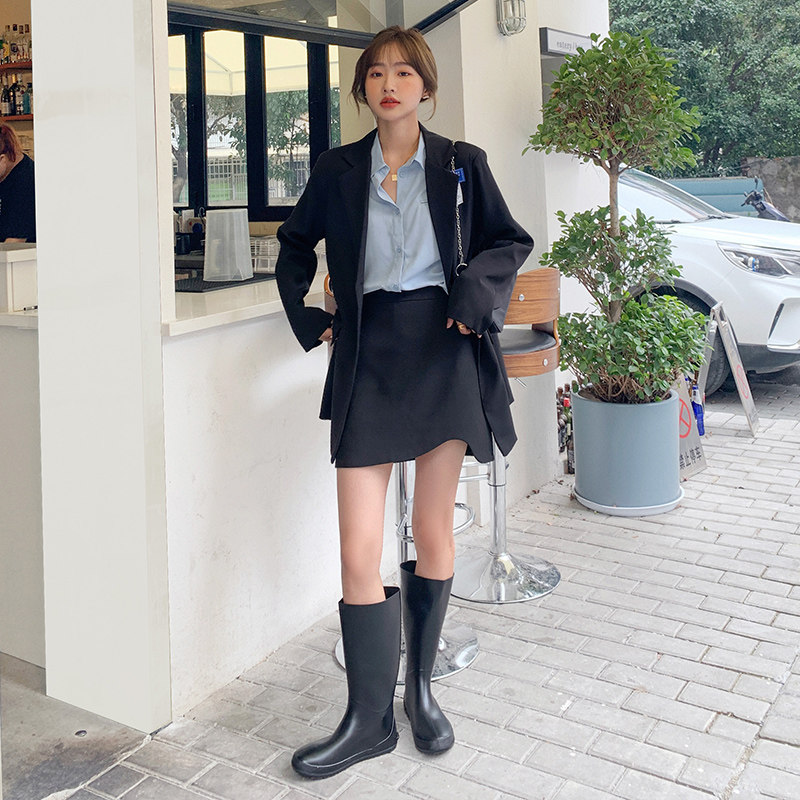 2022春款现货不易皱！主推款黑色宽松休闲贴标西装外套P115K168,女装西装,浙宝257