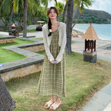 @24夏新品！小清新格纹连衣裙+小衫套装257-58367-P155K208，女装套装/套裙，浙宝257