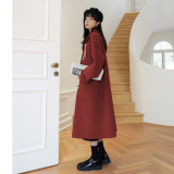【22冬重点主推款！！】已出大货！韩版牛角扣毛呢大衣P185K268，女装毛呢外套，浙宝257