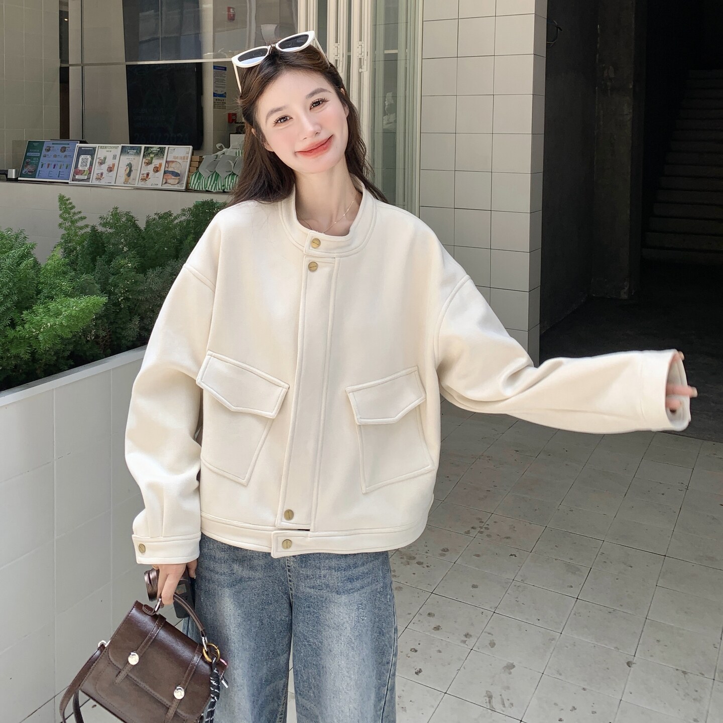25秋新款！麂皮绒外套257-58521-P155K218,女装短外套,浙宝257