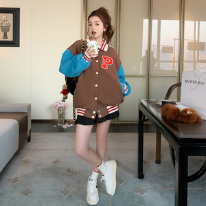 现货！ 学院风棒球服黑白撞色257-58245-P145-K198图片