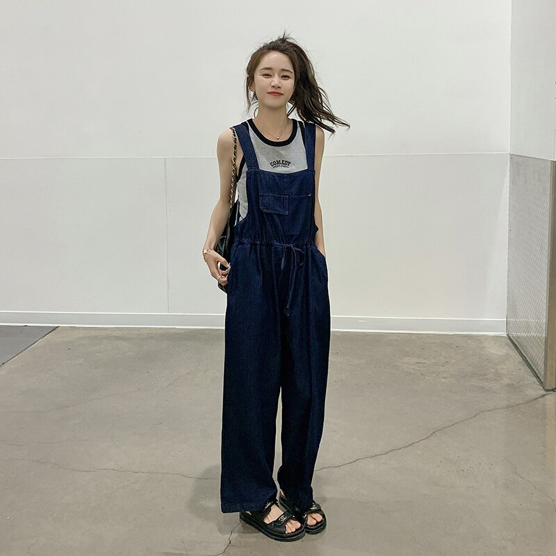 已出货！夏款新款水洗宽松牛仔背带裤257-58266-P115K168,女装牛仔裤,浙宝257