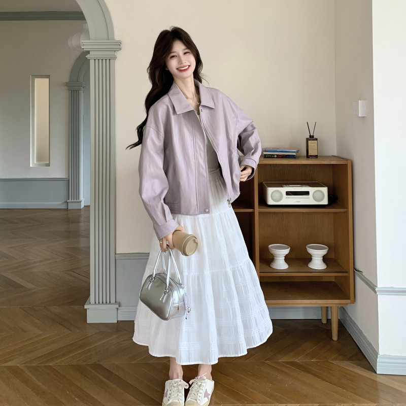 @26春新款已出大货！小个子蛋白皮外套257-58555-P175K288,女装短外套,浙宝257