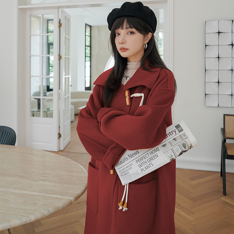 现货主推！【加加厚呢大衣】！韩版牛角扣P185K268，女装毛呢外套，浙宝257