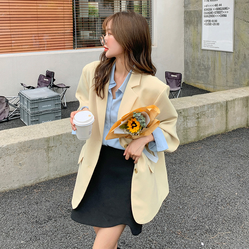 2022春现货主推数据好韩版小个子宽松休闲小西装外套P115K168,女装西装,浙宝257