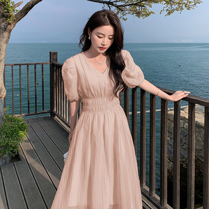 已出货！新加粉色仙仙的长款连衣裙257-58271-P115K168