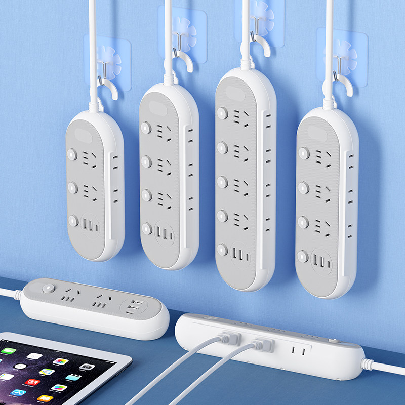 带USB带开关的插座插排插线板插板接拖线板桌面多孔位三插头床头