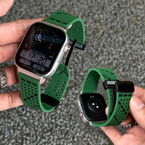 适用华为手表FIT5Pro磁吸折叠扣WatchFIT5/4/3双色斜孔透气夏腕带