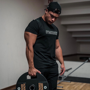 夏健身短袖男训练速干跑步运动圆领T恤Gymshark arrival美式字母