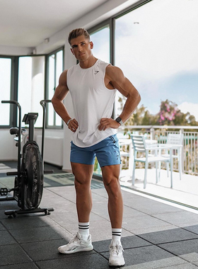 夏季T恤男篮球背心坎肩无袖速干网格训练衣Gymshark arrival运动