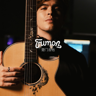 Trumon楚门吉他全单板民谣吉他初学者黑羽950专业加振电箱41寸