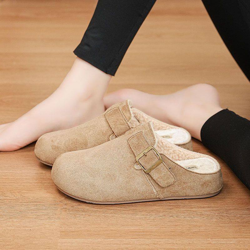 加绒勃肯鞋女半拖丑萌博肯毛毛鞋棉鞋2026新款冬季一脚蹬豆豆鞋,居家布艺,居家棉拖/棉鞋,淘宝优惠券,粉丝福利购,淘宝优惠卷