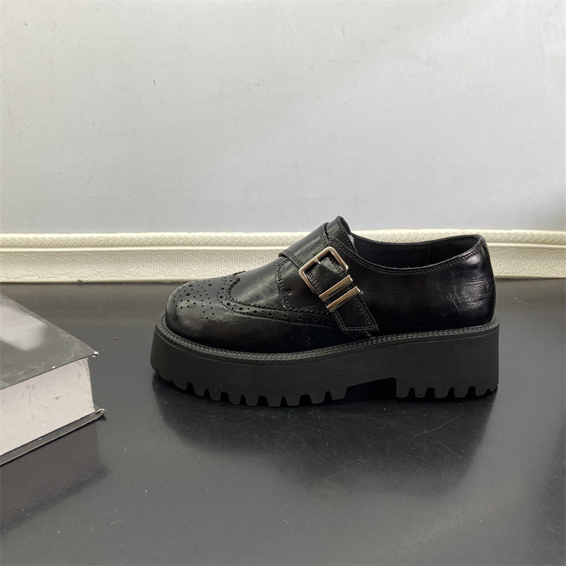 工厂断码处理春季新款真皮女鞋粗跟中跟英伦风日常纯色深口女单鞋,女鞋,深口单鞋,淘宝优惠券,粉丝福利购,淘宝优惠卷