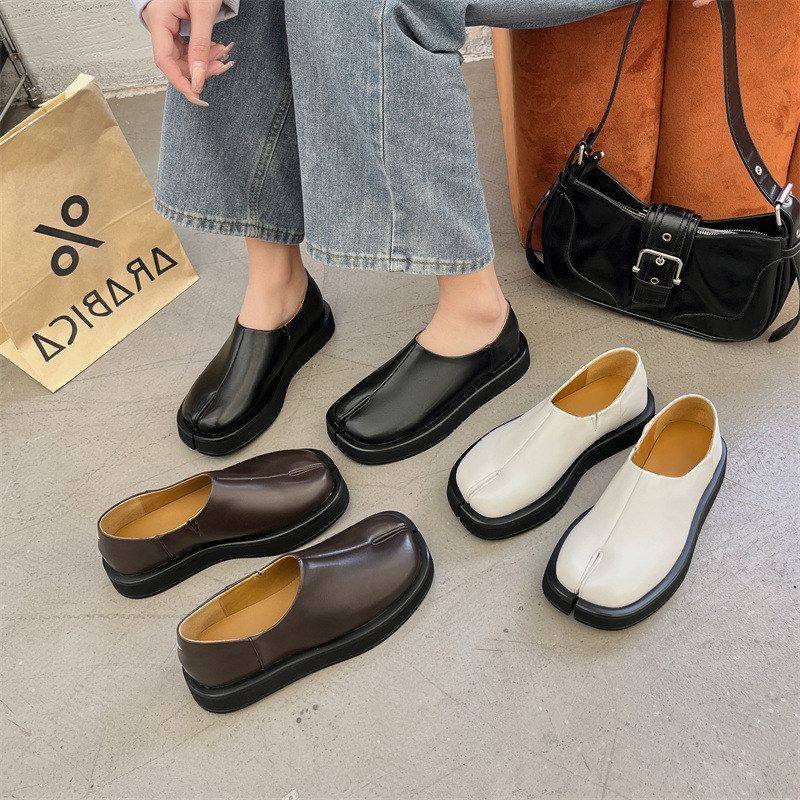 2025设计感一乐福鞋新款厚底猪蹄懒人皮鞋两穿分趾春季鞋脚蹬春季,女鞋,乐福鞋（豆豆鞋）,淘宝优惠券,粉丝福利购,淘宝优惠卷