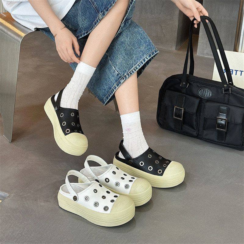 春季2025夏季款洞洞鞋鞋米奇大头凉鞋半包拖鞋厚底包头凉拖鞋女,女鞋,罗马凉鞋,淘宝优惠券,粉丝福利购,淘宝优惠卷