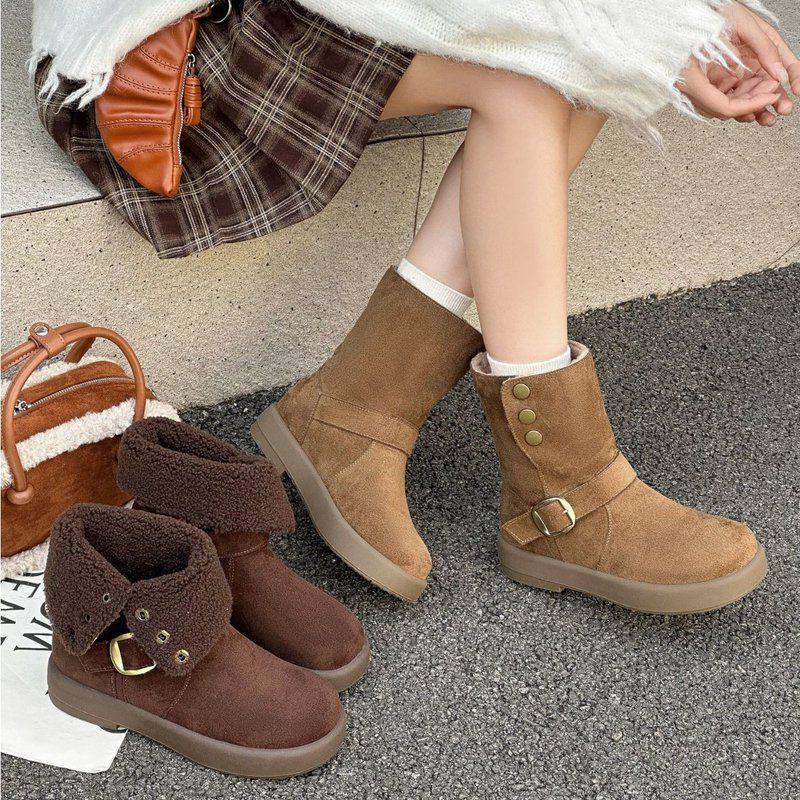 秋冬毛羊羔新款两穿防滑靴2025短靴雪地加绒保暖平底靴女软底博肯,居家布艺,居家棉拖/棉鞋,淘宝优惠券,粉丝福利购,淘宝优惠卷