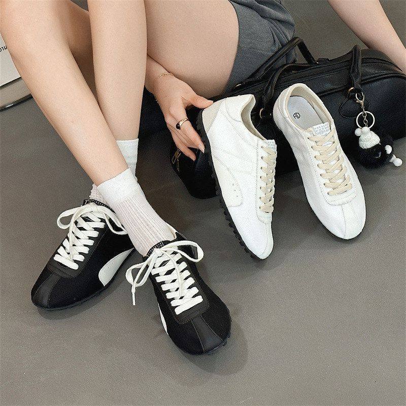 做旧德训平底轻便款薄底休闲系带复古运动鞋百搭女跑鞋鞋2025春季,女鞋,帆布鞋,淘宝优惠券,粉丝福利购,淘宝优惠卷