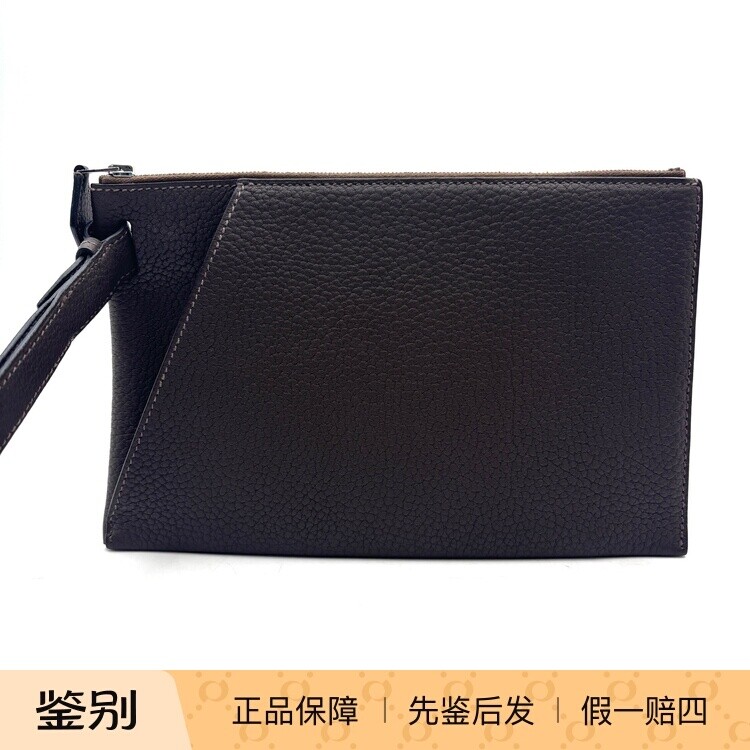 HERMES爱马仕Cabavertige牛皮手拿包男款乌木色成色98新22215613图片