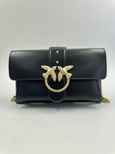 PINKO品高 黑色牛皮链条邮差燕子包  成色99新 7570625