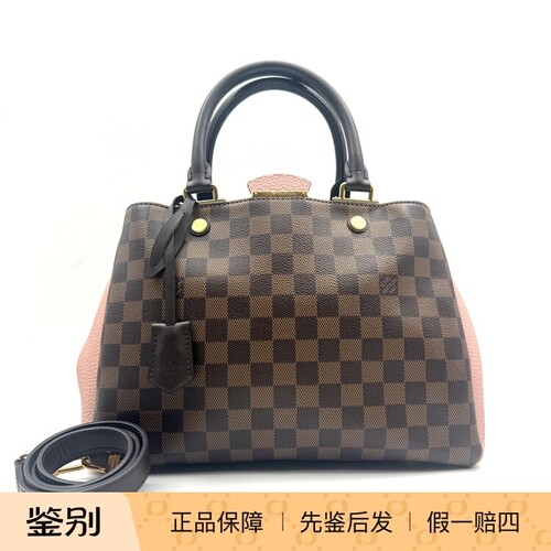 路易威登 二手 Damier Ebene 粉色棕色棋盘格托特 98新 19314385