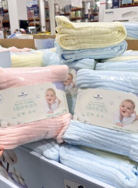 苏州山姆代购全棉6层纱布面巾婴幼儿A类儿童纯棉新生儿包裹大浴巾