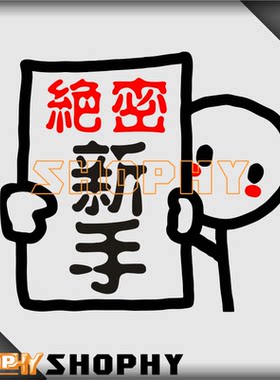 绝密新手警示装饰个性改装搞笑创意车身车窗反光荧光摩托汽车贴纸