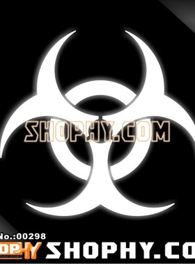 SHOPHY汽车踏板车自行车贴纸00298注意生物危害BioHazard