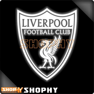 利物浦Liverpool欧冠足球队徽标七彩镭射金属色反光荧光汽车贴纸