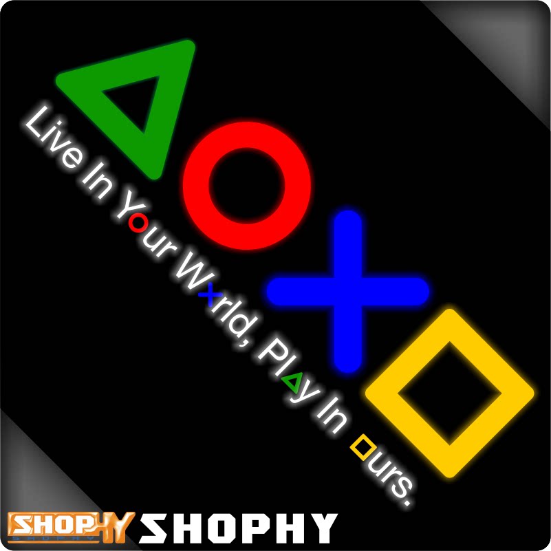 游戏机电竞手柄按键标志按键符号Playstation反光摩托汽车贴纸