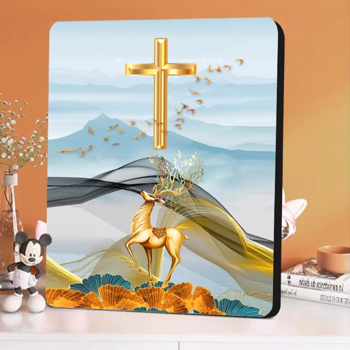 十字架摆台桌面摆件饰品装饰晶瓷摆卧室摆件礼物时尚家居用品