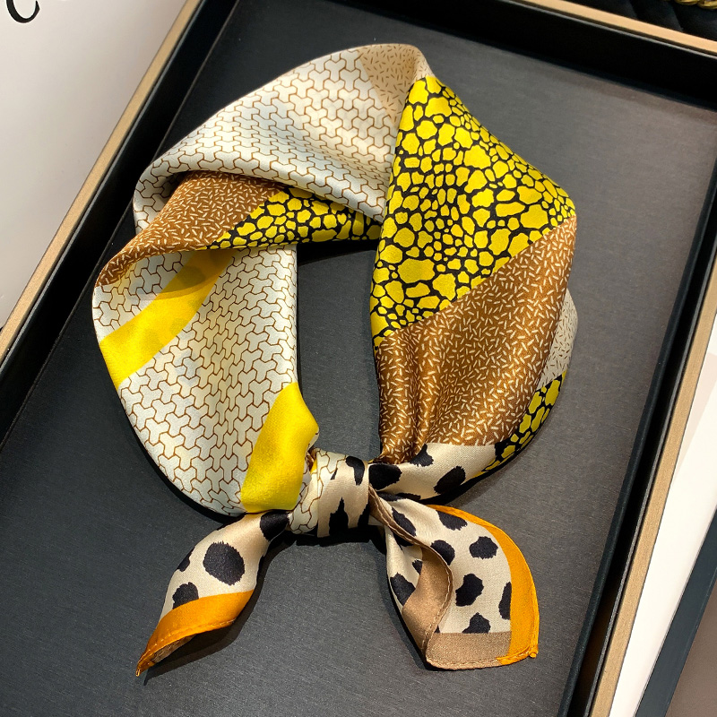 53cm豹纹春秋薄款韩版真丝围巾