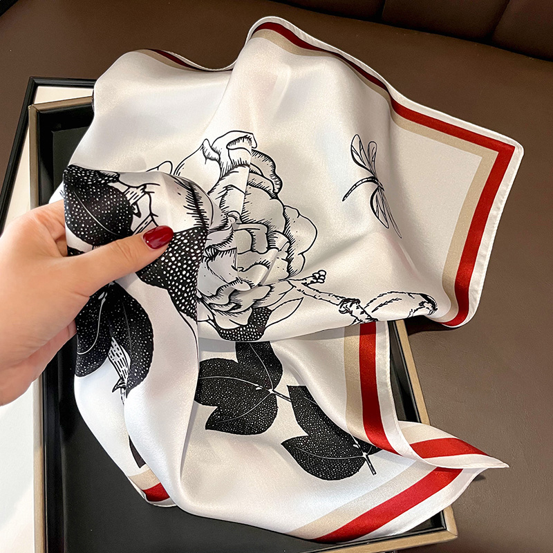 53CM小方巾100%桑蚕丝发带丝巾