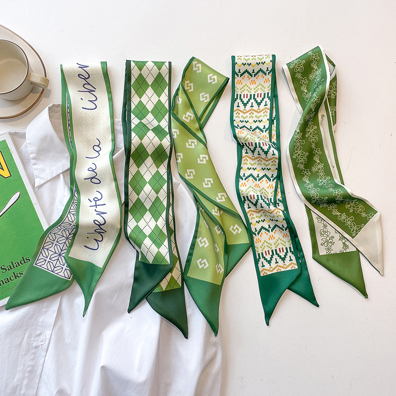 小清新绿色系发带丝巾小长条