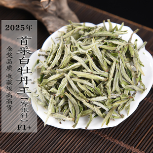 新茶2025年头春首采白牡丹王F1+ 赛银针白雪芽清明前政和白茶