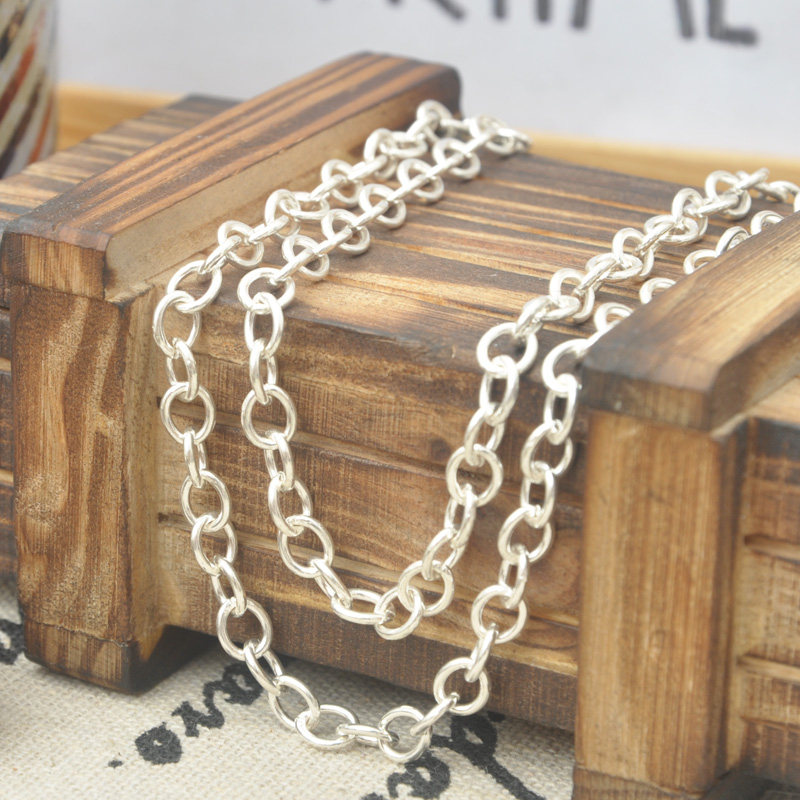 s925牛仔链 超粗散装链 半成品手工diy配件项链手链链尾原料o字链