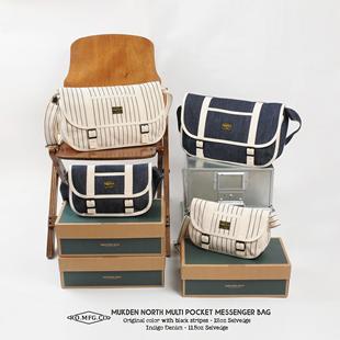 Ranger 复古条纹牛仔单肩邮差收纳斜挎包通勤钓鱼机车 Overall美式