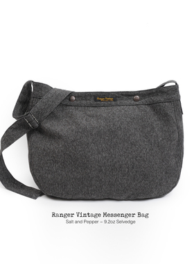 Ranger Vintage定织胡椒盐邮差包单肩斜挎包通勤机车收纳美式复古