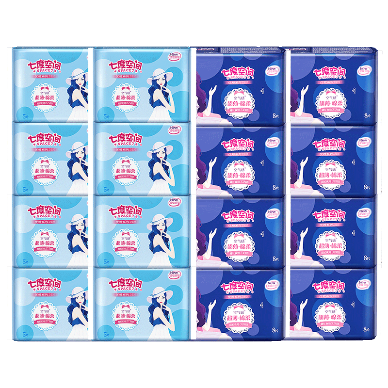七度空间卫生巾棉柔日夜组合42片