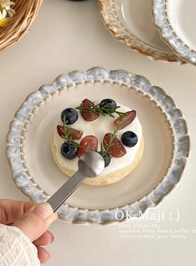 好看的精致盘子茶盘复古高级感家用餐盘水果碟子陶瓷蛋糕碟甜品盘