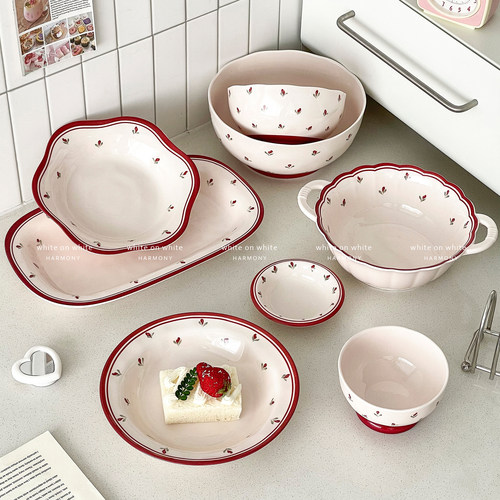 ins风高颜值陶瓷甜品盘子