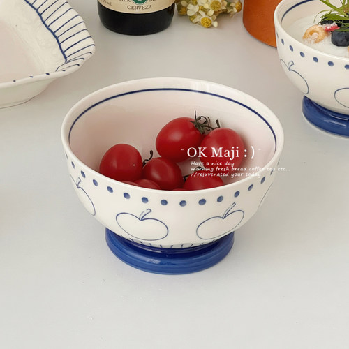 ins风苹果酸奶碗高颜值甜品碗