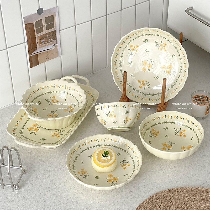 复古高级感轻奢陶瓷餐盘